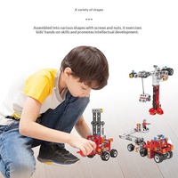 Série de blocs de construction de voitures de pompiers urbains, jouet éducatif à assembler en grandes pièces, cadeau pour bébés garçons, en plastique, plusieurs modèles