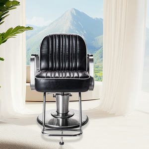 Chaise de barbier à vendre chaise de barbier de Salon hydraulique lourd doré vente chaude chaises de barbier antiques emballage en bois en cuir doré - Product Image 6