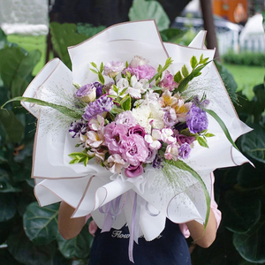 Vàng Cạnh Bán Buôn Nhựa Giấy Hoa Giấy Gói Không Thấm Nước Gói 20 Tờ Mỗi Túi Hoa Giấy Gói - Product Image 3