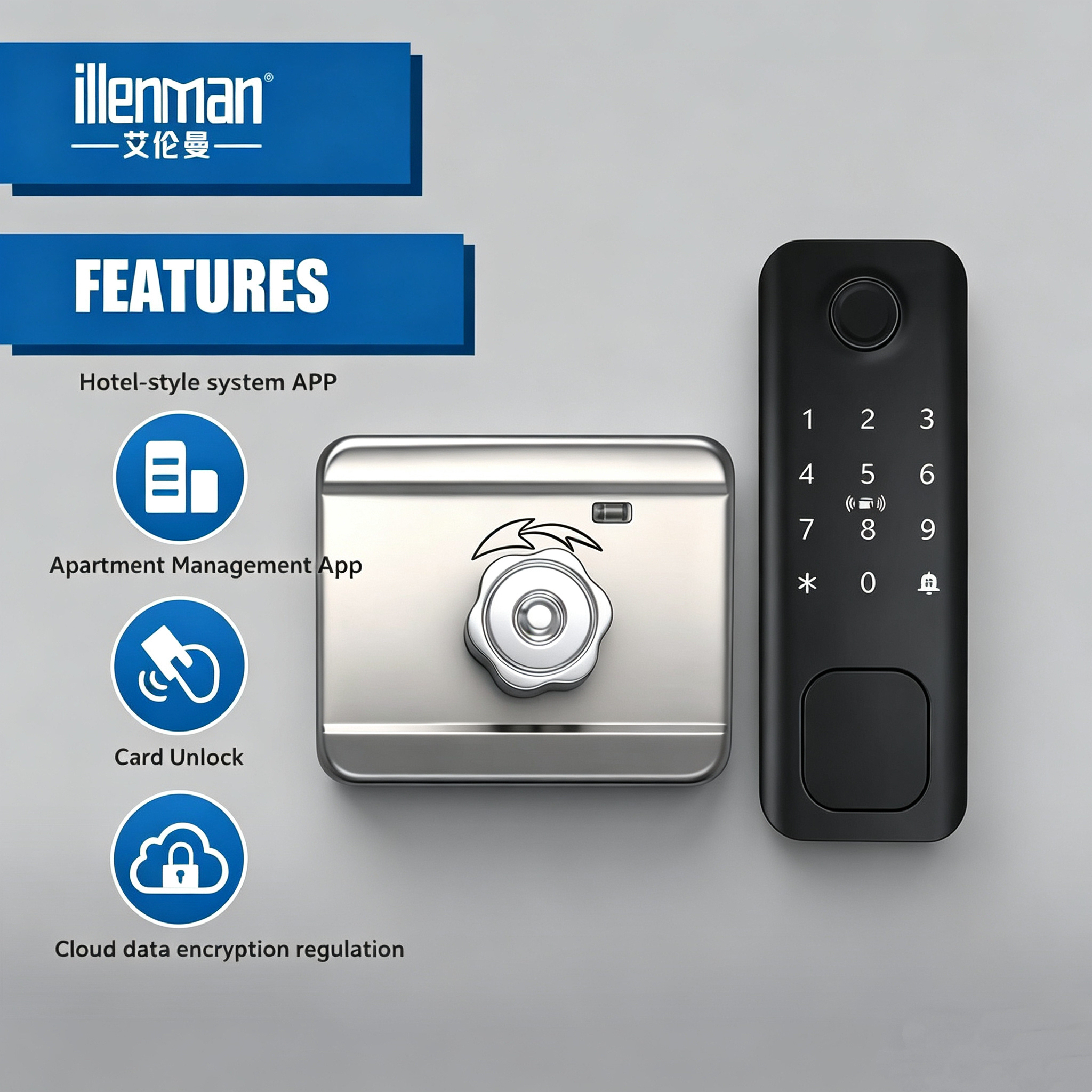 Smart Door Lock Household Antitheft Fingerprint Door Lock Card Password Tuya TTlock APP Remote Unlock Key Home Door Lock Outdoor · image 3