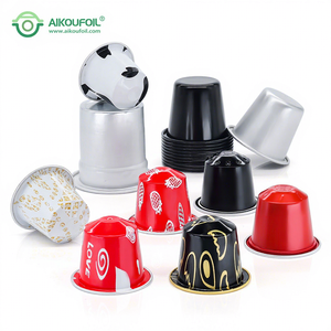 Capsules jetables en aluminium colorées, pièces, vides, pour le thé, le café, adaptées à la <span class=keywords><strong>nespresso</strong></span>, avec logo imprimé - Product Image 1