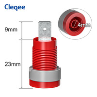 Adaptateur de borne de montage sur panneau femelle Cleqee P40018A pour connecteurs banane de 4 mm