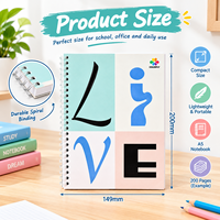 Cahier d'exercices scolaire luxueux personnalisé à spirale simple, impression plastifiée, couverture souple, option logo personnalisé, format A5