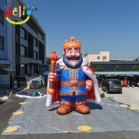 Mascotte gonflable géante de roi royal avec couronne et sceptre lumineux à LED, roi gonflable pour la décoration d'événements nocturnes