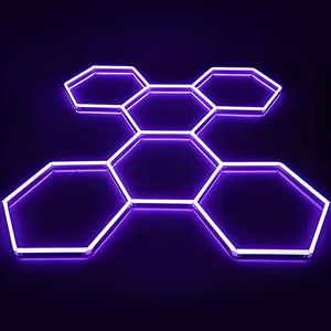 Panneaux lumineux hexagonaux modulaires pour les stands de salons professionnels, décorations murales LED - Product Image 1