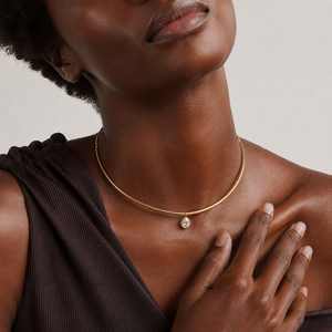 Collana Girocollo Dingran in Acciaio Inossidabile Placcato Oro 18K con Zirconi, Forme Rotonde, Marquise, a Pera e Ovali, Gioielli all'Ingrosso - Product Image 2