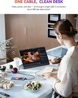 Moniteur portable AHXJKA 16 pouces IPS double écran 1920x1200 60Hz avec haut-parleurs intégrés, un seul câble pour jeux, Windows, Mac, console