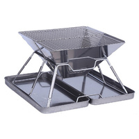 Barbecue portable pliable en acier inoxydable pour camping, foyer extérieur, grille à bois pour usage extérieur