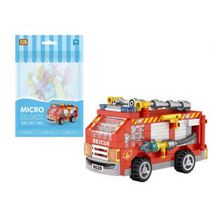 Kit de véhicules d'aventure en mini blocs de construction Loz, camion de pompiers, hélicoptère, assemblage facile - Product Image 3