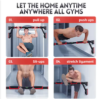 Barre de traction murale multifonctionnelle avec support de sécurité pour usage domestique à fixer sur une porte
