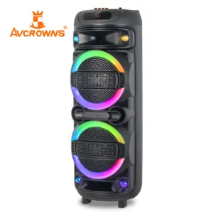 Speaker baterai boombox model pribadi, Speaker BT nirkabel 8 inci, speaker troli portabel profesional