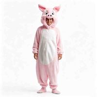 Combinaison en peluche cochon rose mignonne pour adultes, combinaison douce et moelleuse pour cosplay animal, costume d'Halloween et déguisement de fête