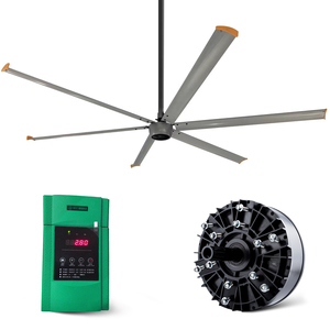 Ventilador Industrial HVLS AMTHI de Larga Duración, PMSM 220v 1.5KW 1100W 12 pies, Ventilador de Techo Comercial para Almacenes e Industrias - Product Image 2