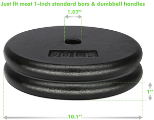 28มิลลิเมตรหลุมเหล็กหล่อ2.<span class=keywords><strong>5LB</strong></span>-25LB บาร์เบลโลหะแผ่นยกน้ำหนักบ้านอุปกรณ์ออกกำลังกายการฝึกอบรมความแข็งแรง - Product Image 5