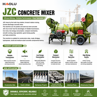Bétonnière mobile à tambour à décharge inversée haute efficacité avec moteur-pompe, productivité 22 m³/h