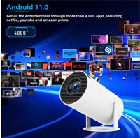 Projecteur LCD portable sans fil HY300 Pro Home Theater 1080P avec fonction de mise en miroir d'écran pour projection murale dans le salon