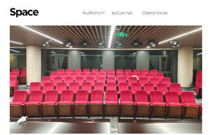 Muebles de teatro modernos, silla de auditorio de iglesia de <span class=keywords><strong>cine</strong></span>, sillón con mesa plegable, telas cómodas, sillas de Teatro de espuma - Product Image 5