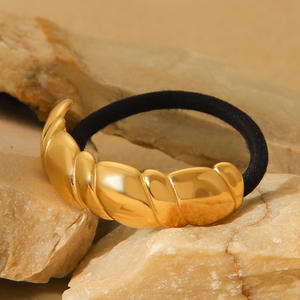 Nouvelle coiffure en acier inoxydable torsadé brillant haute élasticité Simple conception en métal femmes accessoires de cheveux - Product Image 3