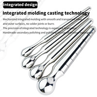 Thermomètre FRRK Design Plug anal en métal pour la stimulation de la prostate, bâton en acier inoxydable lisse, œil de cheval, masturbateur masculin, jouets sexuels