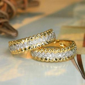 Bague de mariage Xinfly en or jaune 18 carats, design classique, motif corde, diamant naturel 0,30 ct, pour une allure romantique et tendance, idéale pour les fêtes - Product Image 5