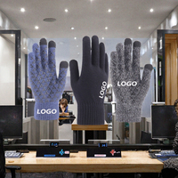 Gants antidérapants avec logo personnalisé Mitaines à pois antidérapantes Style uni approprié pour l'extérieur