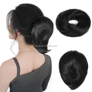AliLeader Short Ponytail Bun Hair Extensions Tousled Updo Hairpieces Hair Bun Ponytail Natural Wave Bun Hair Pieces for Women