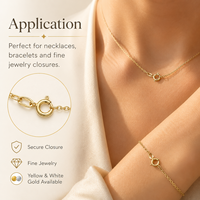 Fermoir à ressort en or massif 9K 10K 14K 18K pour bijoux permanents, apprêts de joaillerie fine, vente en gros GP