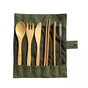 home use Eco Friendly Bamboo cutlery Include Reusable Knife Fork Spoon Chopsticks Straws