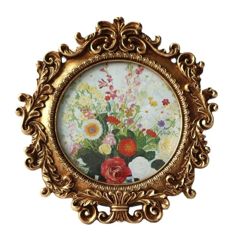Vintage Gold decorative picture frame standing photo frame Creative Wedding& Wall hanging Resin Wholesale Photo Frame