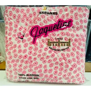 Parure de draps Jaqueline, taille King, 100% coton, imprimé fleurs, literie pour la maison - Product Image 3