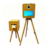 Photomaton design bois 15,6 pouces avec écran tactile compatible iPad pour appareils photo reflex numériques et hybrides, idéal pour mariages et fêtes