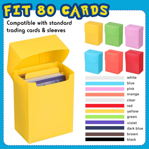 Y Y TCG Cards <b>Plastic</b> Eco-friendly Deck <b>Boxes</b> <b>Large</b> Capacity Storage for 80+ Cards Collectible Games Storage Organizer Colorful - Product Image 4