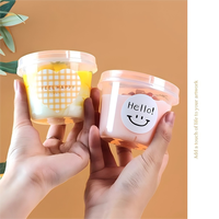 Gobelet en plastique transparent jetable PP PET 6oz 220ml 280ml à double paroi avec couvercle pour dessert, gelée, yaourt