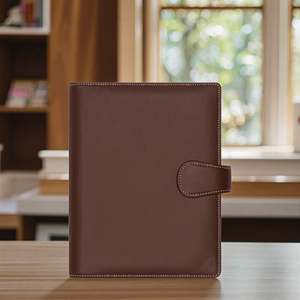 Pieno Fiore di fantasia Logo Personalizzato Diario di Pelle Bovina Marrone In Vera Pelle Agenda - Product Image 5