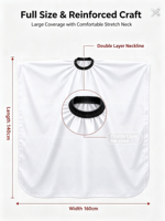 Cape de Barbier Professionnelle Blanche en Gros, Imperméable avec Logo Personnalisé, pour Salon de Coiffure, Fourniture en Gros