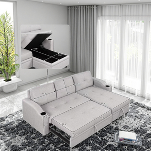 JS gấp ngủ ghế <span class=keywords><strong>sofa</strong></span> chức năng <span class=keywords><strong>sofa</strong></span> với lưu trữ <span class=keywords><strong>Chaise</strong></span> <span class=keywords><strong>Sofa</strong></span> giường phòng khách đồ nội thất 3 chỗ ngồi - Product Image 3