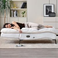 Sofá Seccional Moderno Convertible de Una Plaza, Tipo Reclinable, Tapizado en Tela, Relleno de Esponja, Patas de Madera, en Forma de L, para Hogar u Oficina