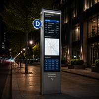 Abri de bus intelligent extérieur avec écran publicitaire LED et système de prévision des informations publiques pour véhicules