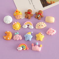Simulation de Bonbons Jouet DIY Résine Bijoux Accessoires Pain Vapeur Couronne Gingerbread Man Phone Case Acrylique Plastic Lucite Beads