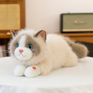 Peluche de Gato Ragdoll Blanco y Negro, Simulación de Alta Calidad, Lindo Gatito de Peluche con Pelo Largo, Muñeco de Peluche, Regalo para Niñas y Amigas, Venta al por Mayor - Product Image 5