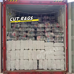 ホワイトトシャツラグコットン繊維廃棄物ベールガーメントカットピース掃除布海洋拭きラグ - Product Image 6