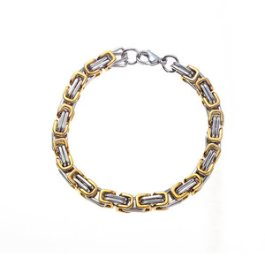 Bracelet chaîne tendance en acier titane, blocs géométriques irréguliers, bijoux unisexe - Product Image 5