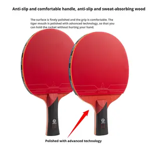 <span class=keywords><strong>Raquette</strong></span> de tennis de table professionnelle 9 <span class=keywords><strong>8</strong></span> 6 5 étoiles, horizontale et verticale, en carbone véritable, double face, caoutchouc à picots adhésif de haute qualité - Product Image 4