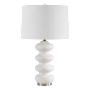 Lampe de table Art déco moderne en marbre et laiton avec abat-jour blanc |   Éclairage d'ambiance original pour hôtels de villégiature et maisons - Product Image 6