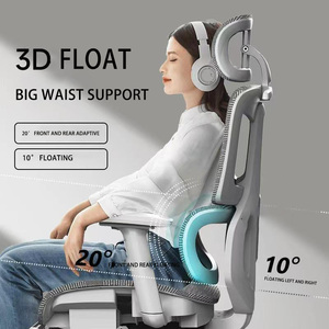 YouBaoオフィス家具人間工学に基づいた椅子、フートレスト付きランバーサポート調整可能なヘッドレストモダンなオフィスチェア - Product Image 2