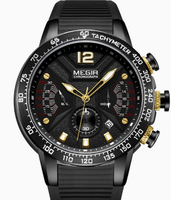Montres de sport en silicone tendance MEGIR 2106, montres à quartz pour hommes, montre-bracelet avec date automatique, montre électronique multifonctionnelle, logo personnalisé