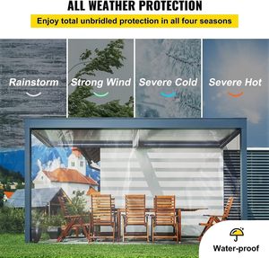 Bâche PVC transparente imperméable robuste - Couverture transparente de 0,35 mm avec œillets <span class=keywords><strong>pour</strong></span> pergola, patio, plantes, piscine, voiture - Product Image 6