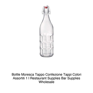 Moresca Bottle with Cap, 1 L, Pack with Caps, Assorted Colors - Product Image 2