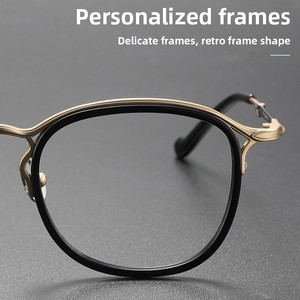 <span class=keywords><strong>Gafas</strong></span> <span class=keywords><strong>de</strong></span> <span class=keywords><strong>Mujer</strong></span> con Marco Redondo <span class=keywords><strong>de</strong></span> Titanio Puro Retro, Lentes con Bloqueo <span class=keywords><strong>de</strong></span> Luz Azul o Opciones Lisas - Product Image 3