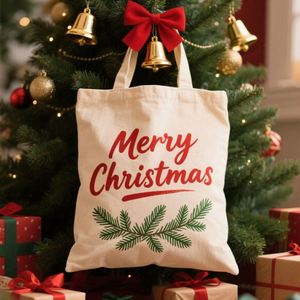 Imaiwill 904-5 Custom Cotton Canvas Tote Bag with Handle Fashionable Personalized Design for <b>Office</b> <b>Supplies</b> & Christmas - Product Image 1